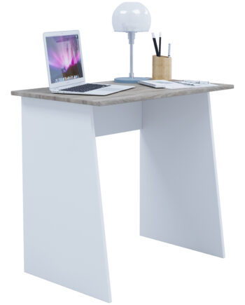 Masola Mini Skrivebord Hvid Og Natur Træ  80x50