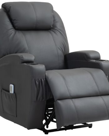 Massagestol  Elektrisk Justerbar    Vibrationspunkter  Kopholder  Kunstlæder  Mørkegrå