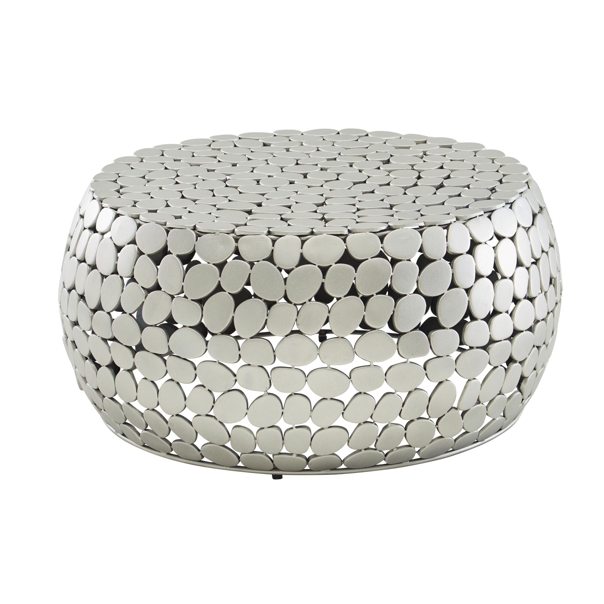 Metal Sofabord  Sølv  66x66x32 Cm  Aluminium Sofabord  Rundt Designer Stuebord  Lille Moderne Sofabord  Sidebord Endebord Til Stuen