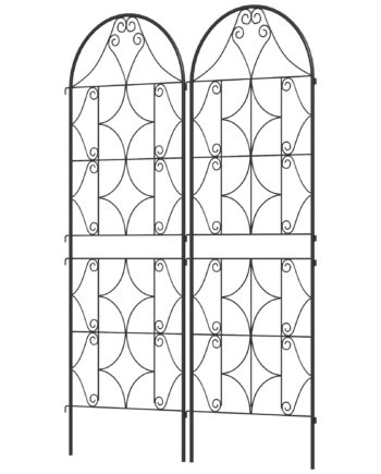 Metal Trellis Sæt Med   Til Stikkontakt  Rustfri  Klatrehjælp Til Klatreplanter  50x150 Cm  Sort