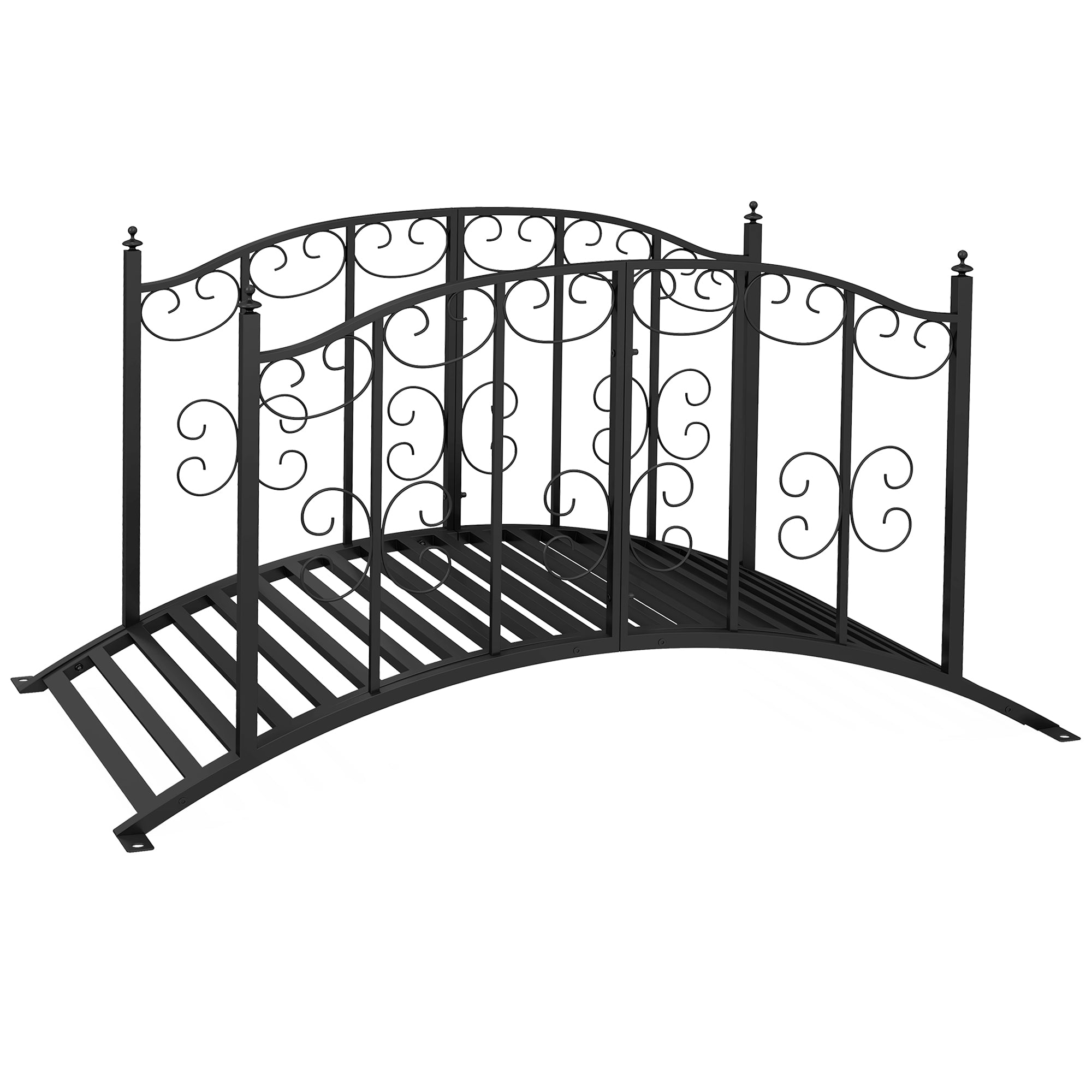 Metalhavebro   Vintagestil  Dekoration Til Have Og Dam  119x67x70 Cm  Sort