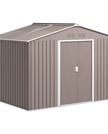 Metalhaveskur Med Skydedøre Og Ventilationsvinduer  277   195   192 Cm  Lysegrå