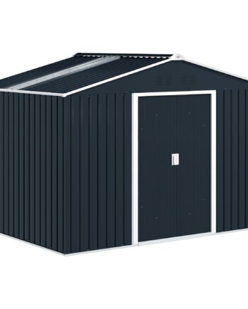 Metalhaveskur Med Skydedøre Og Ventilationsvinduer  277   195   192 Cm  Mørkegrå