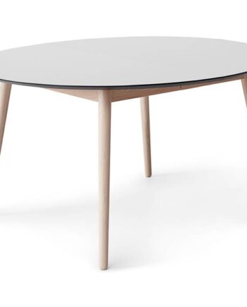 Meza By Hammel Spisebord Round  :135 Cm  Hvid Laminat Ben   Hvidpigm  Eg  : Erling Christensen Møbler