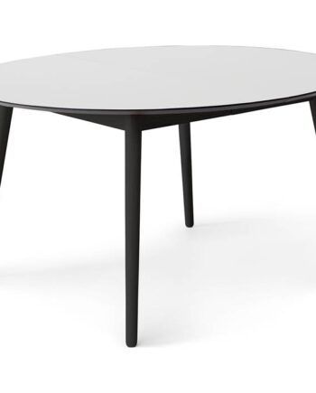 Meza By Hammel Spisebord Round  :135 Cm  Hvid Laminat Ben   Sort Bejdset Ask  : Erling Christensen Møbler