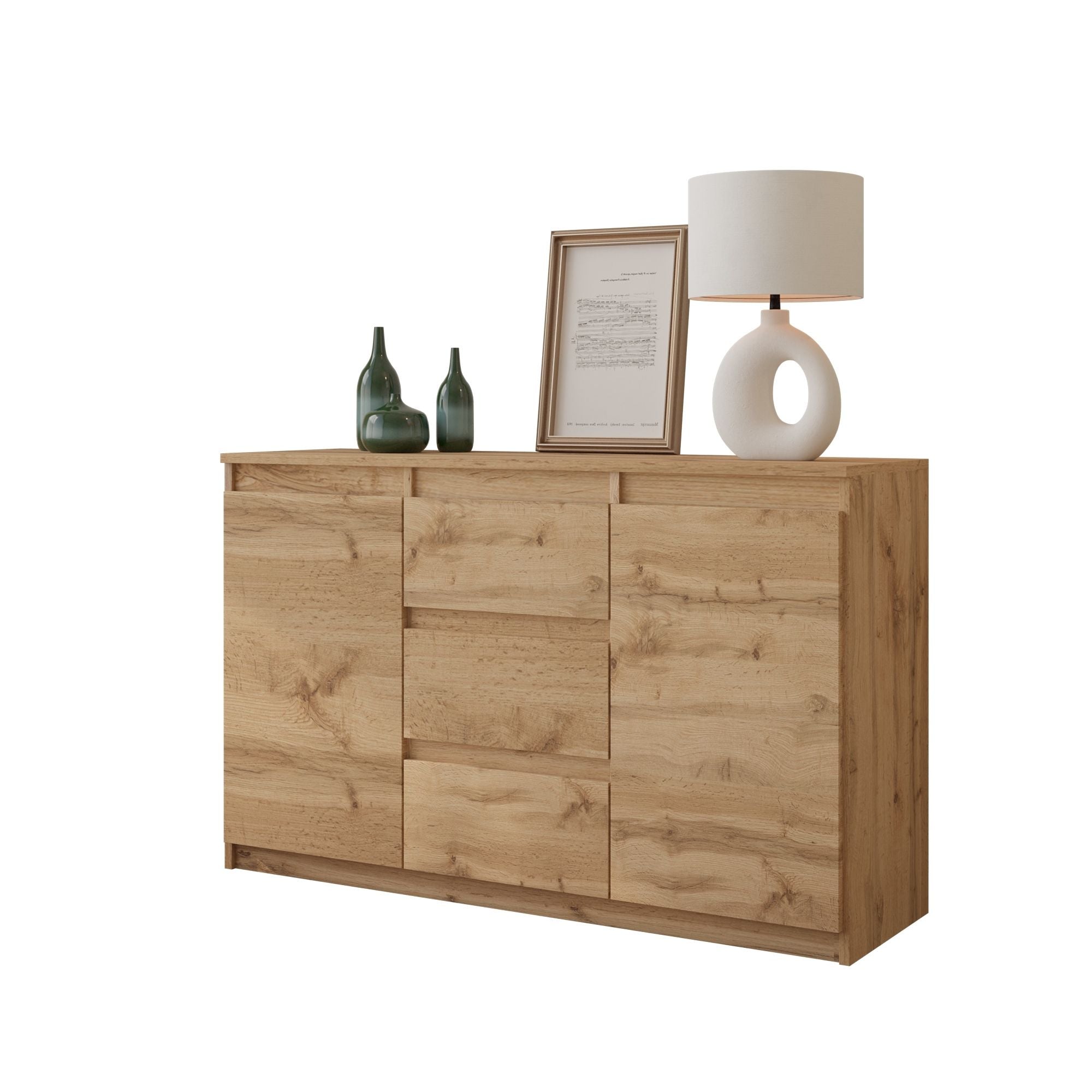 Mikel Kommode Med   Skuffer Naturfarvet H75cm B120cm D35cm