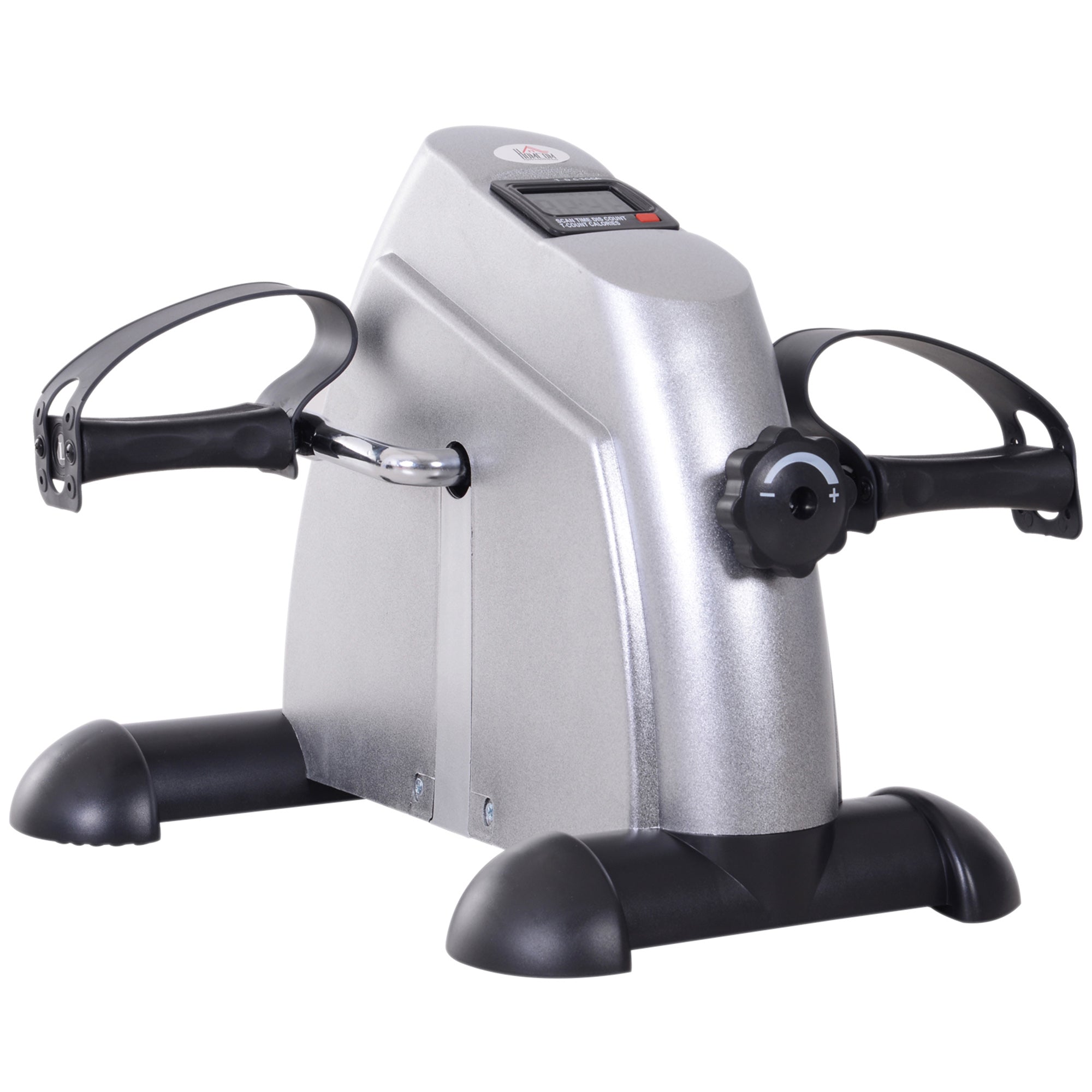 Mini Motionscykel Fitnesscykel Pedaltræner Med Lcd-skærm Justerbar Modstand Arm- Og Bentræner Hjemmetræner Fitnessudstyr Til Seniorer Hjemmekontor 35   40   31 Cm Sølv