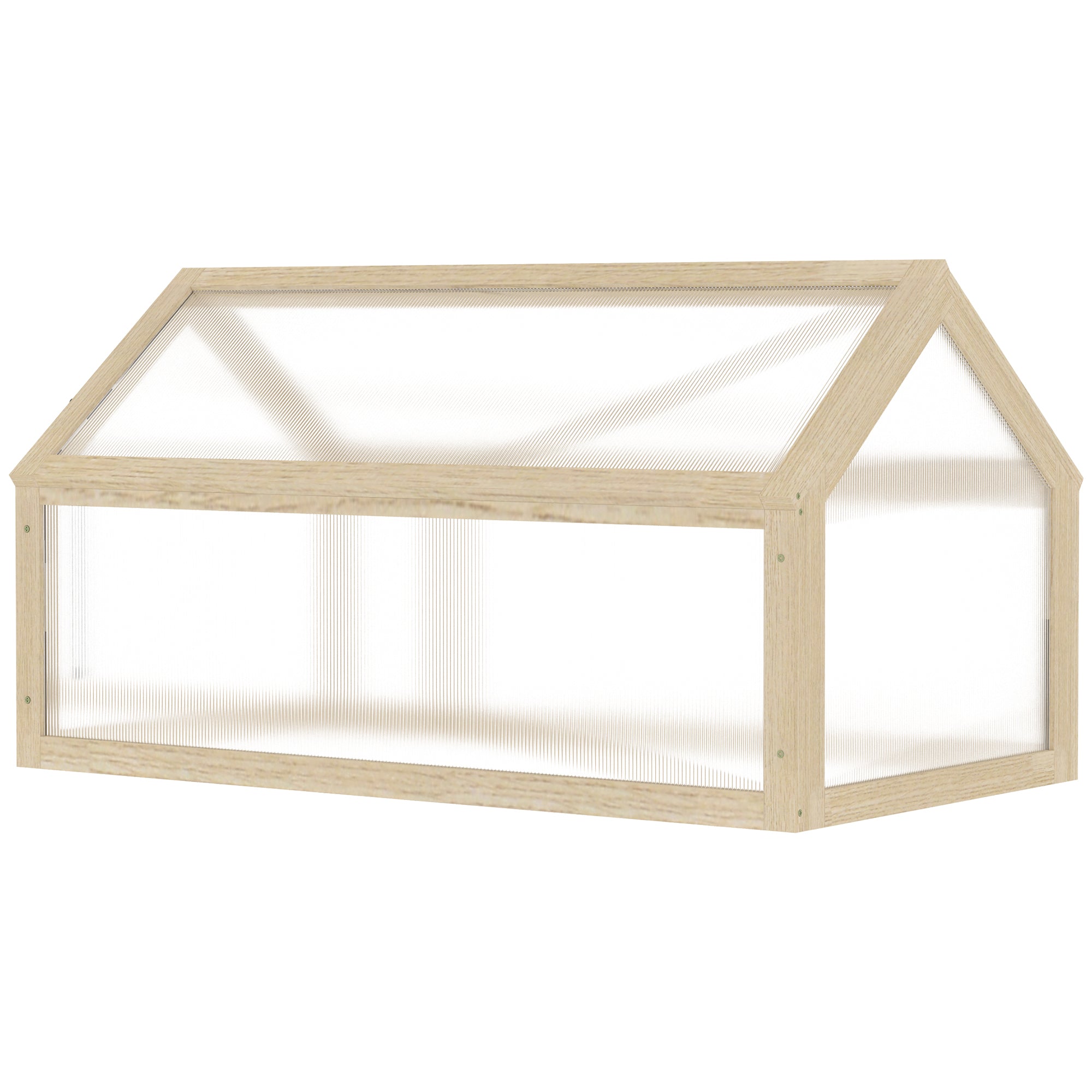 Minidrivhus  Kompakt Træplantehus  Polycarbonatpaneler  Ventilationshul  90l   52b   49 5h Cm  Naturlig