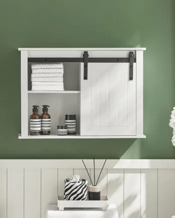 Minimalistisk Og Moderne Vægskab Til Badeværelset  B68   D20   H48 Cm  Hvid