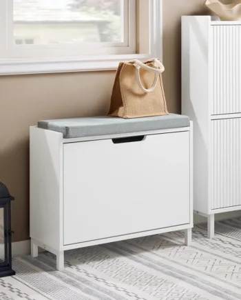 Minimalistisk Skobænk Med Opbevaring Den Elegante Løsning Til Din Entré  L60xb24xh52 Cm  Hvid