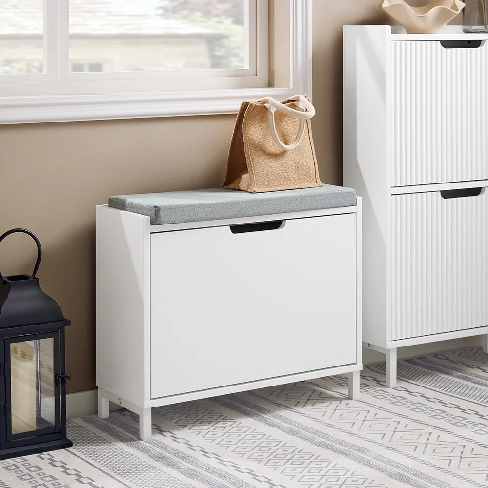 Minimalistisk Skobænk Med Opbevaring Den Elegante Løsning Til Din Entré  L60xb24xh52 Cm  Hvid
