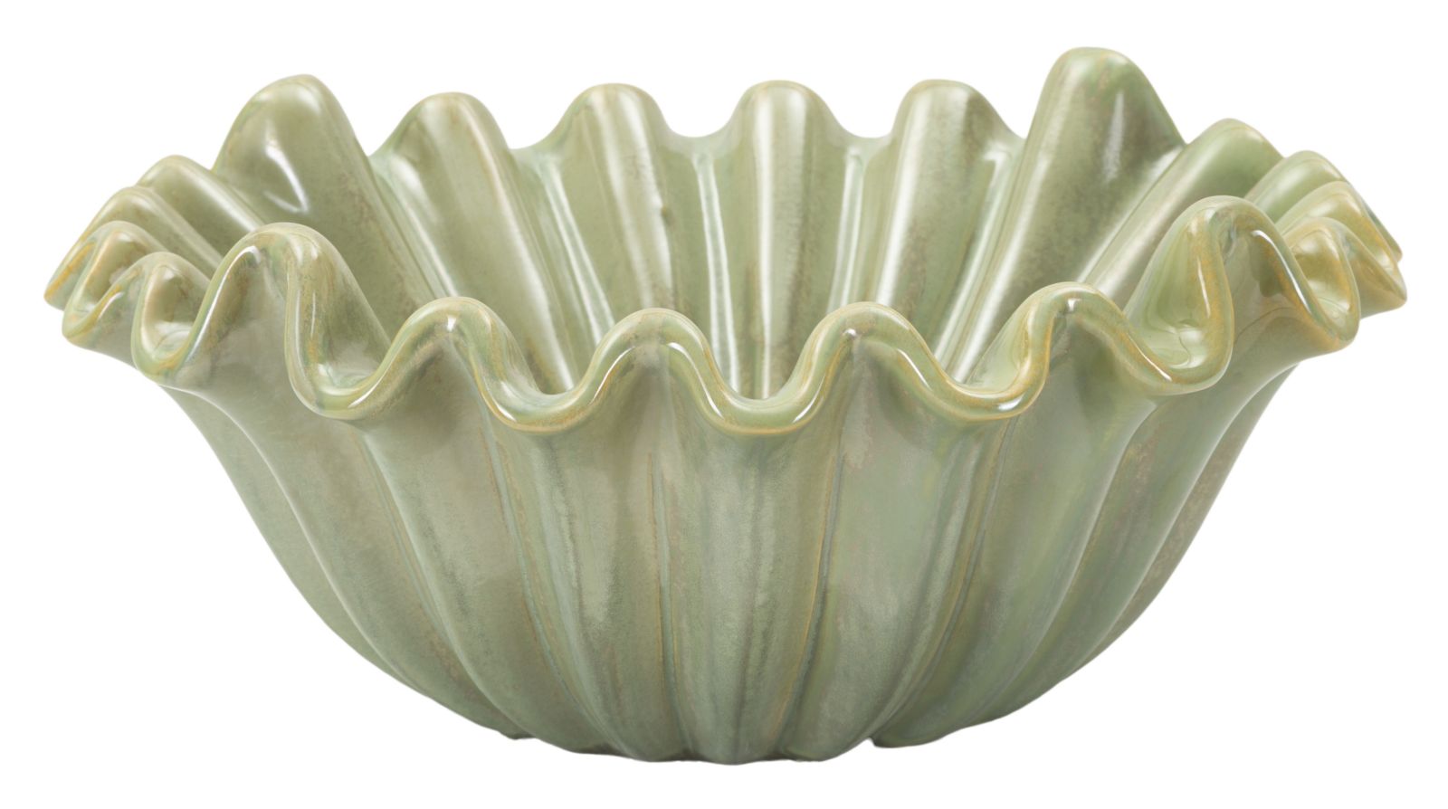 Moderne Grøn Fad   Keramik    33x14x5 Cm