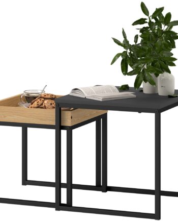 Moderne Sofabord  Sæt Med   Sofaborde  Til Små Rum  Metal  Sort