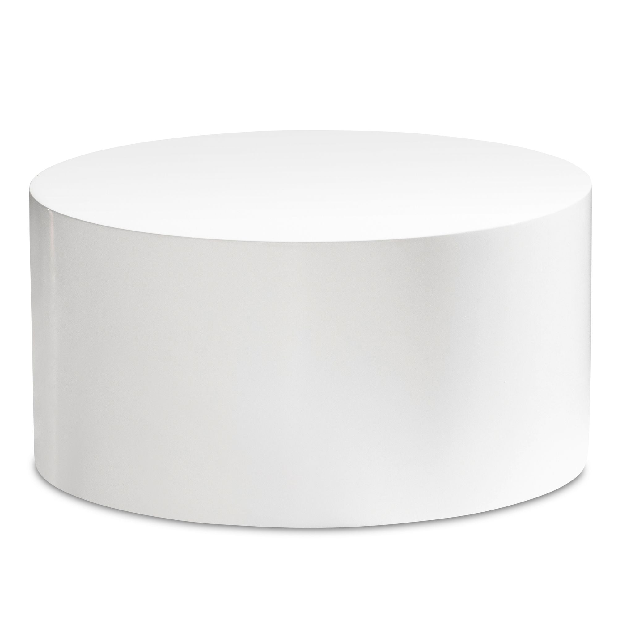 Monobloc Sofabord 60x60x30 Cm  Hvid Højglans  Designer Rundt Stuebord  Enkelt Lounge Sofabord  Moderne Sofabord