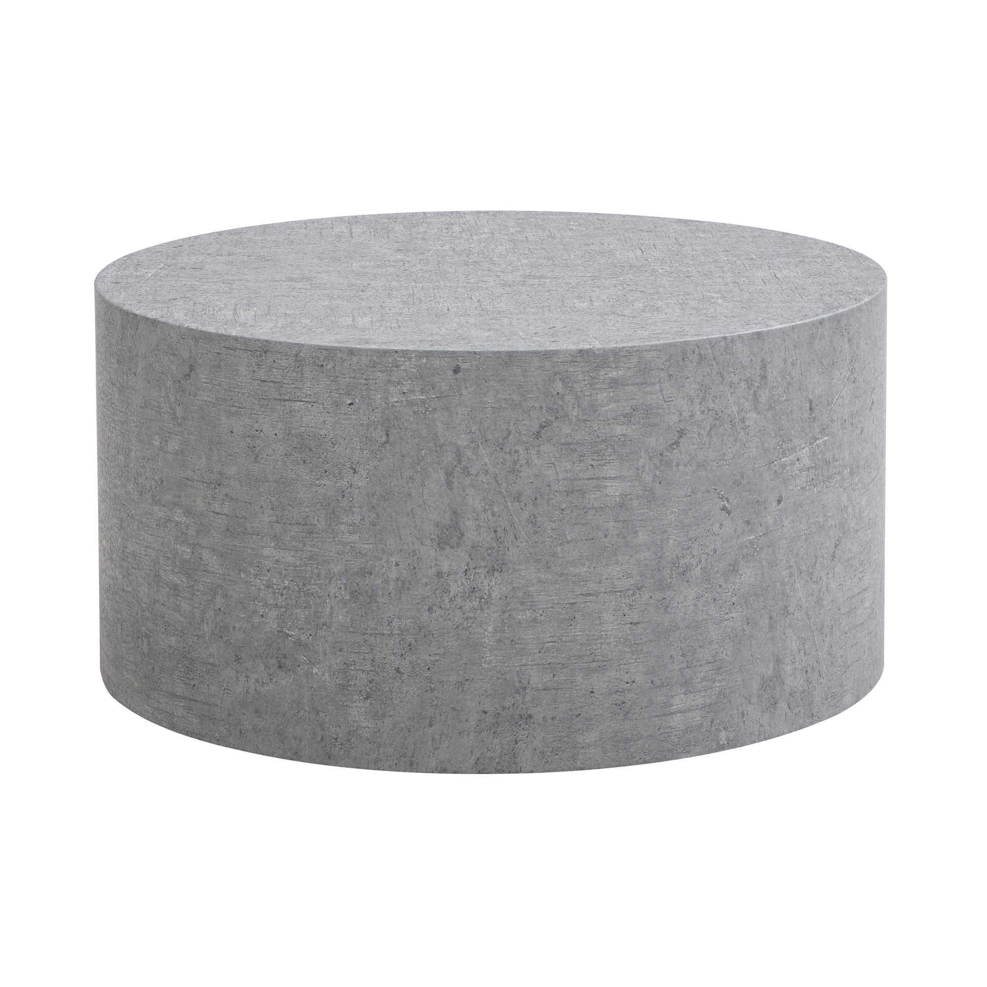 Monobloc Sofabord 60x60x30 Cm   Betonlook Grå  Designer Rundt Stuebord  Lounge Sofabord  Moderne Sofabord
