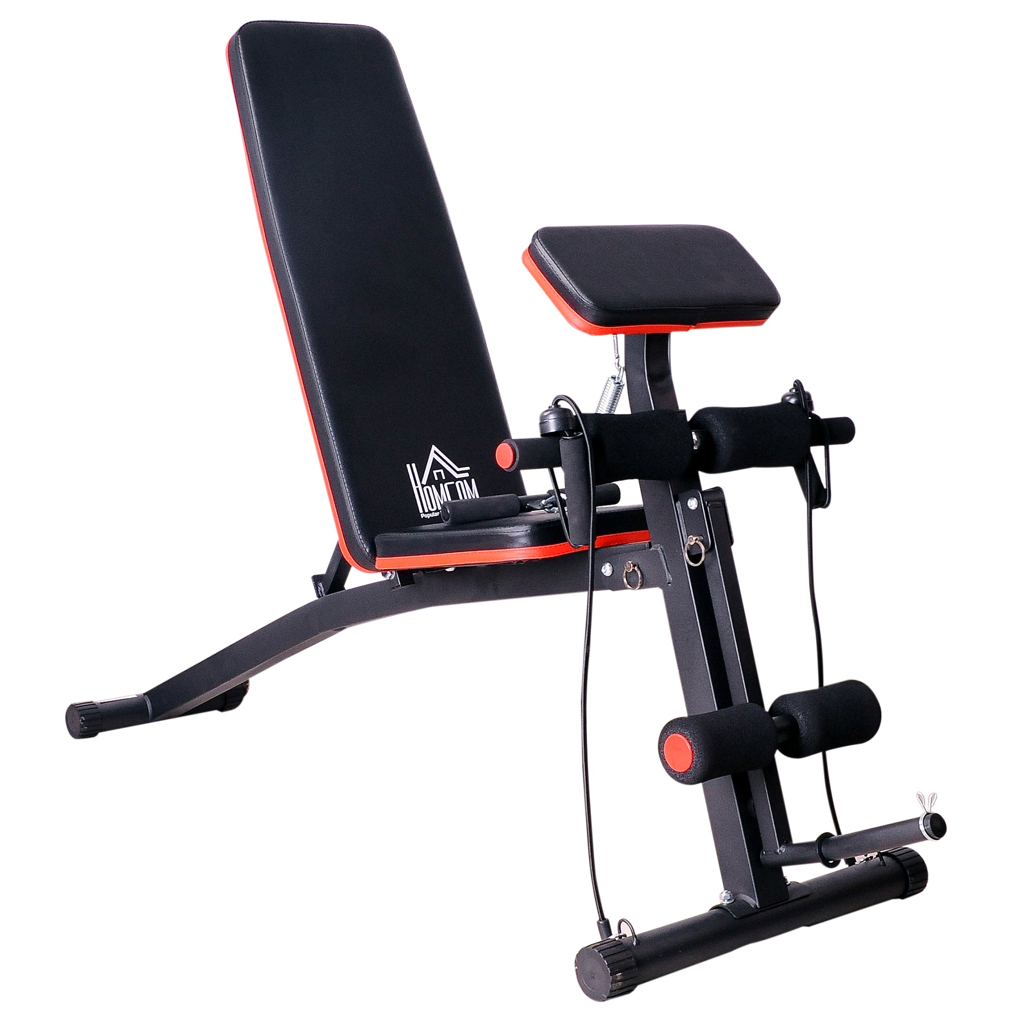 Multifunktionel Vægtbænk Multigym Med Fjederbooster Træningsbænk Vægt Op Til 120 Kg Sort 54   160   106 Cm