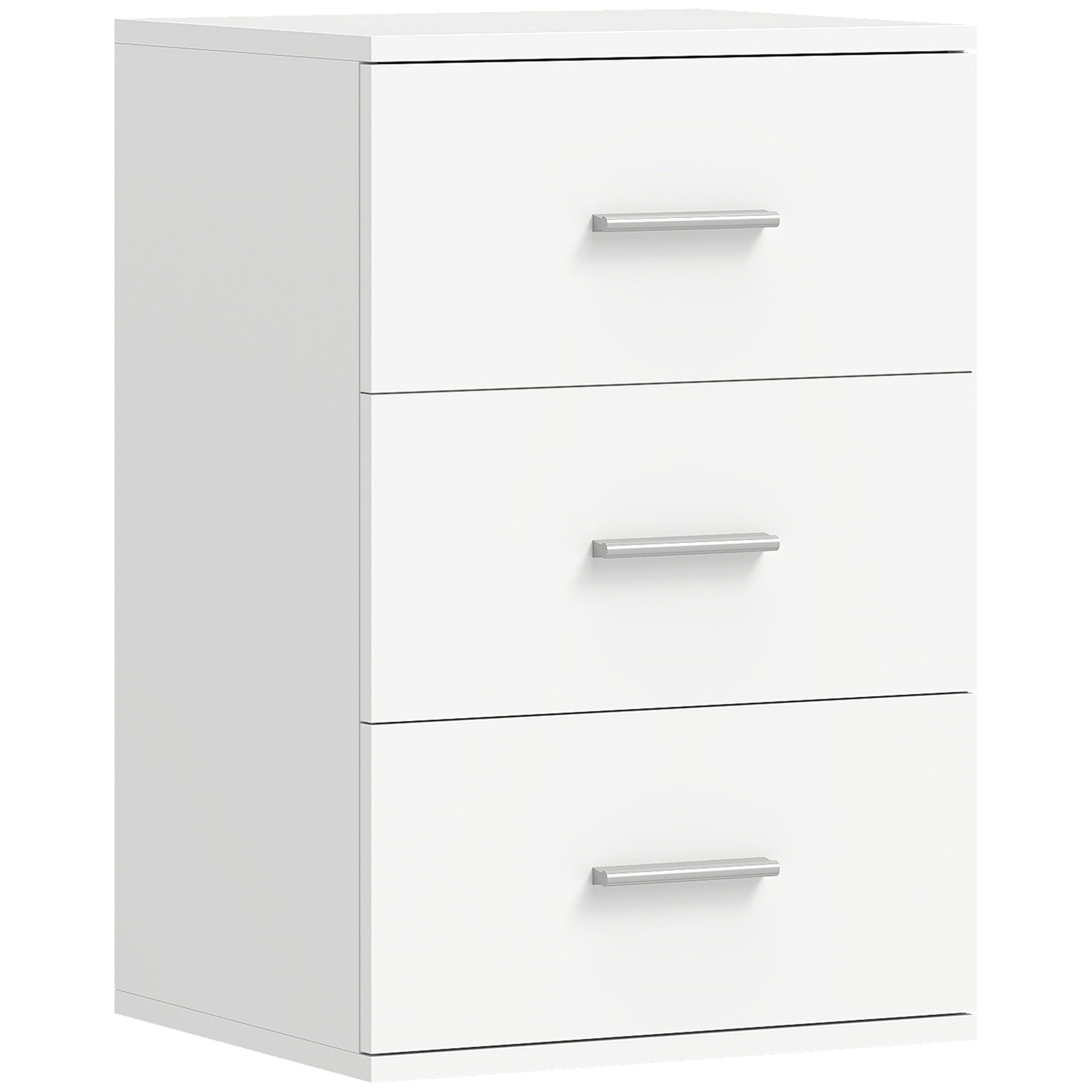 Natbord Med Skuffer Sidebord Til Soveværelse Mdf Hvid