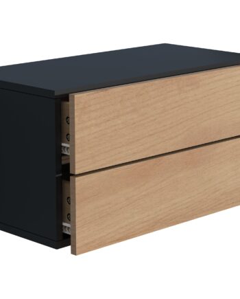 Natbord   Sengebord  30   60   32 Cm  Naturfarvet Og Sort