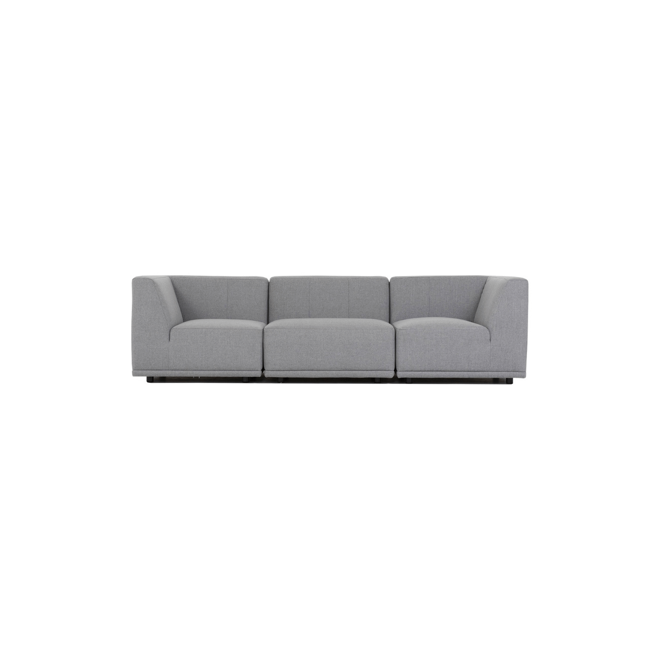 New York  -pers  Modulsofa Lysegrå Polyester Stof Og Sort Plastik