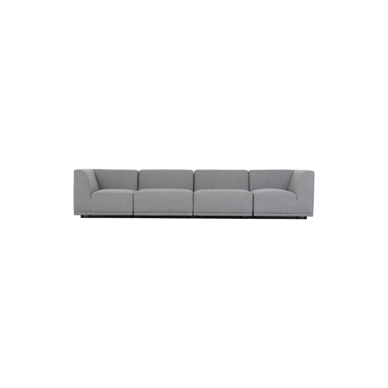 New York  -pers  Modulsofa Lysegrå Polyester Stof Og Sort Plastik