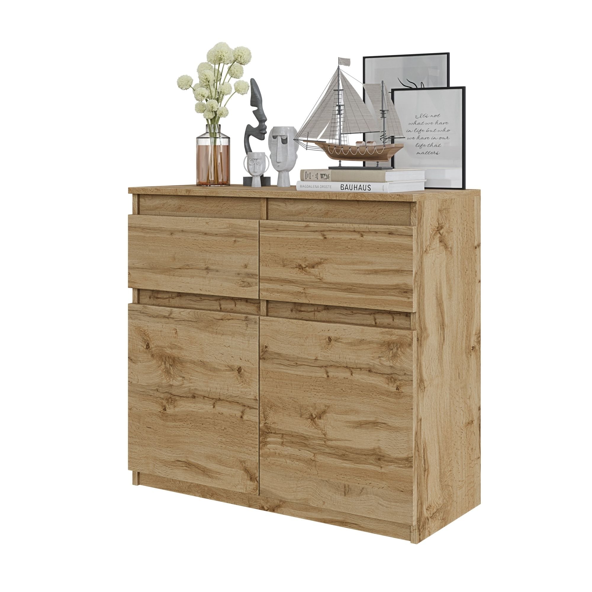 Noah Kommode Med   Skuffer Naturfarvet H75cm B80cm D35cm