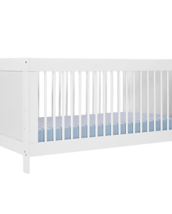 Nordic Living Collection Baila Tremmeseng Til Baby     Højdejusterbar Lamelbund    Niveauer  Faldsikring    Aftagelige Udtræksstænger Hvid Træ  70x140