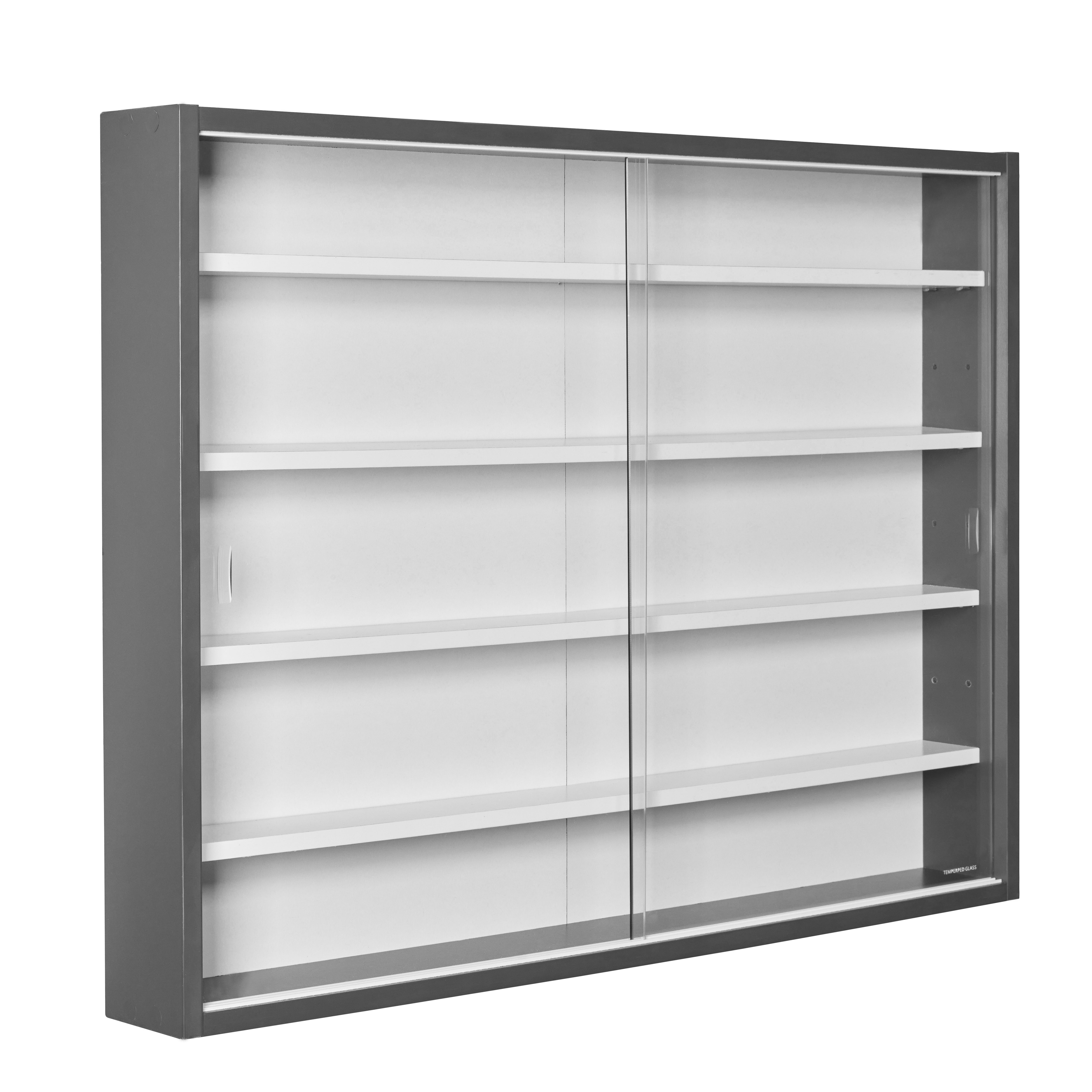 Nordic Living Collection Collecty Vægskab       Glasskydelåger Og   Hylder Hvid Og Grå Mdf