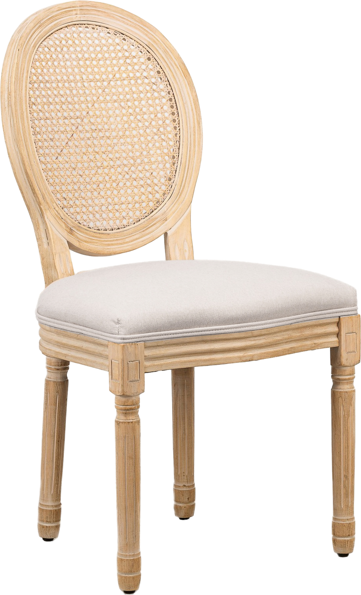 Nordlys Furniture Richelieu Spisebordsstol Spisestuestol   Fsc-certificeret Træ Med Flettet Ryg Og Gråt Stof H95   B50   D58 Cm