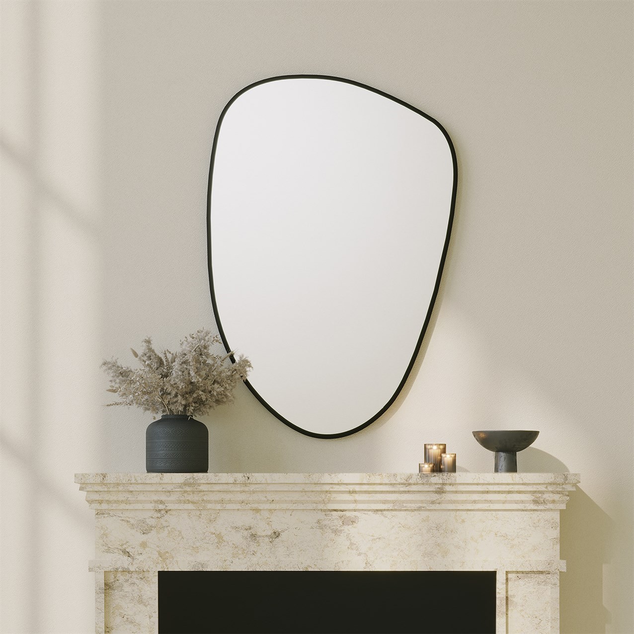 Nordvärk Dream Vægspejl  Organisk Spejlglas Og Sort Mdf  91x61
