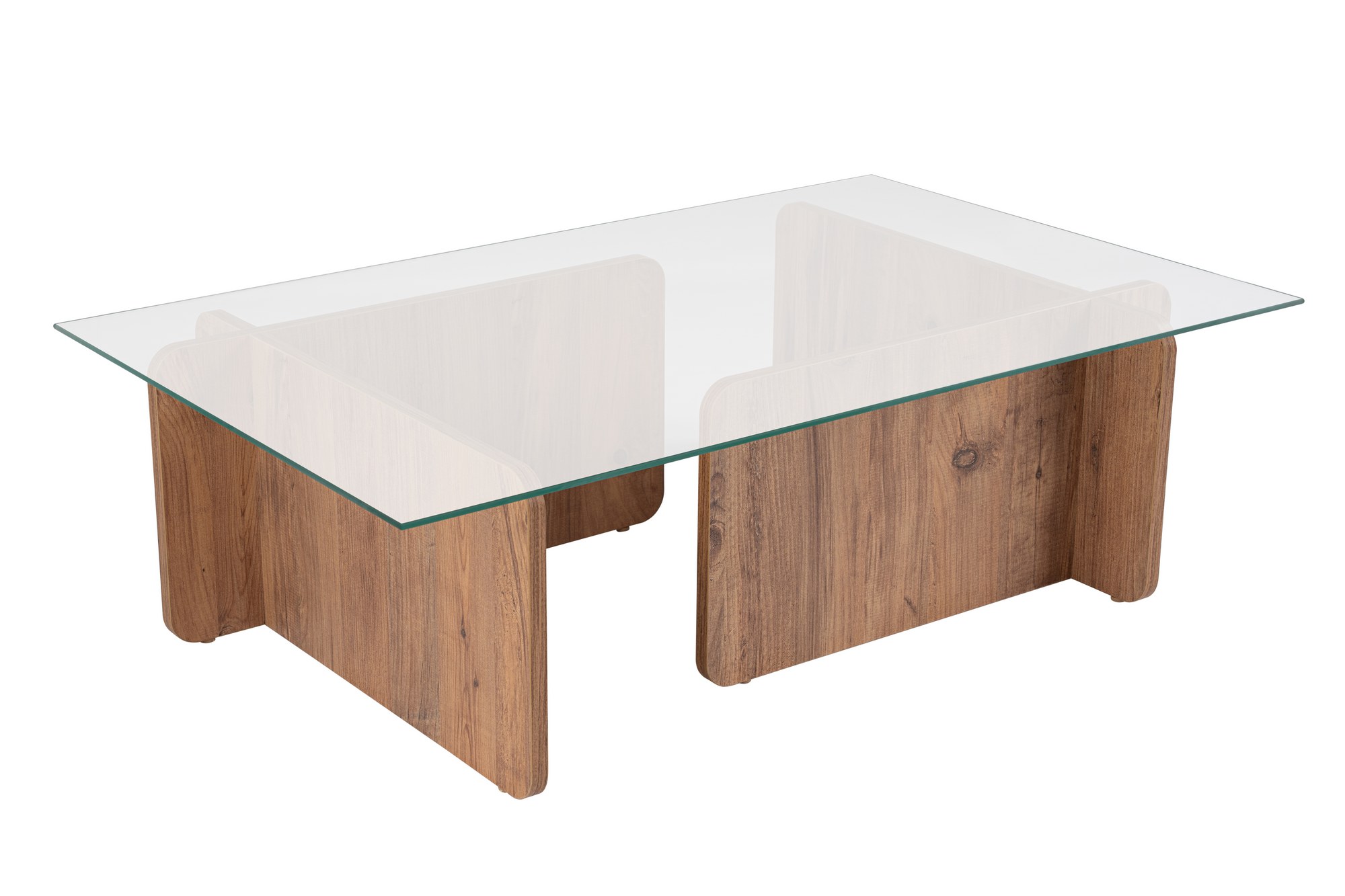 Nordvärk Flavio Sofabord  Rektangulær Glas Og Atlantic Pine Melamin  105x65