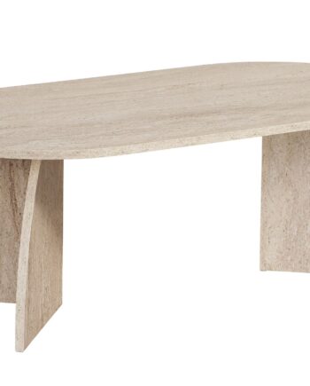 Nordvärk Melina Sofabord  Oval Sand Travertin Melamin  120x60