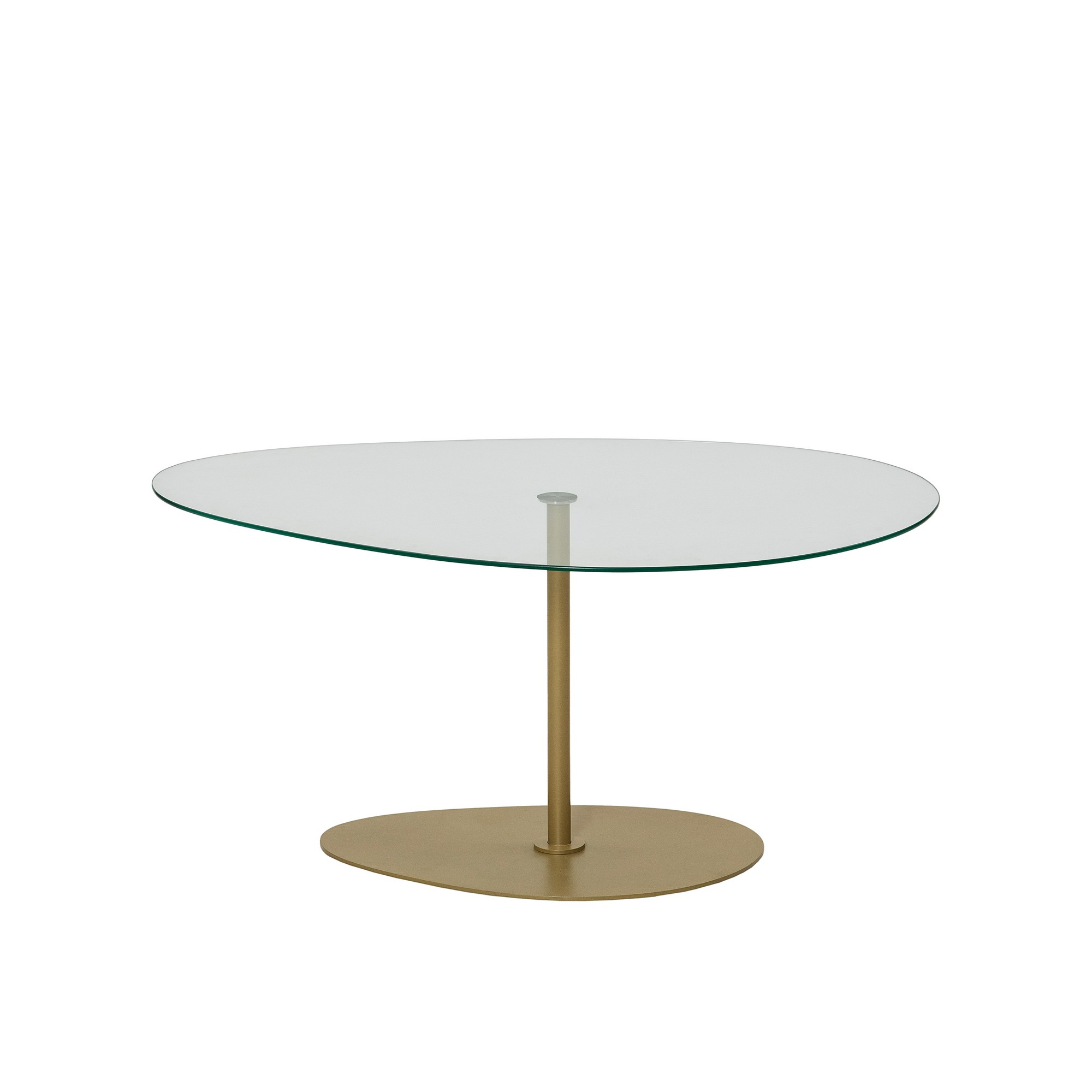 Nordvärk Porto Sofabord  Organisk Klar Glas Og Guld Metal  90x60