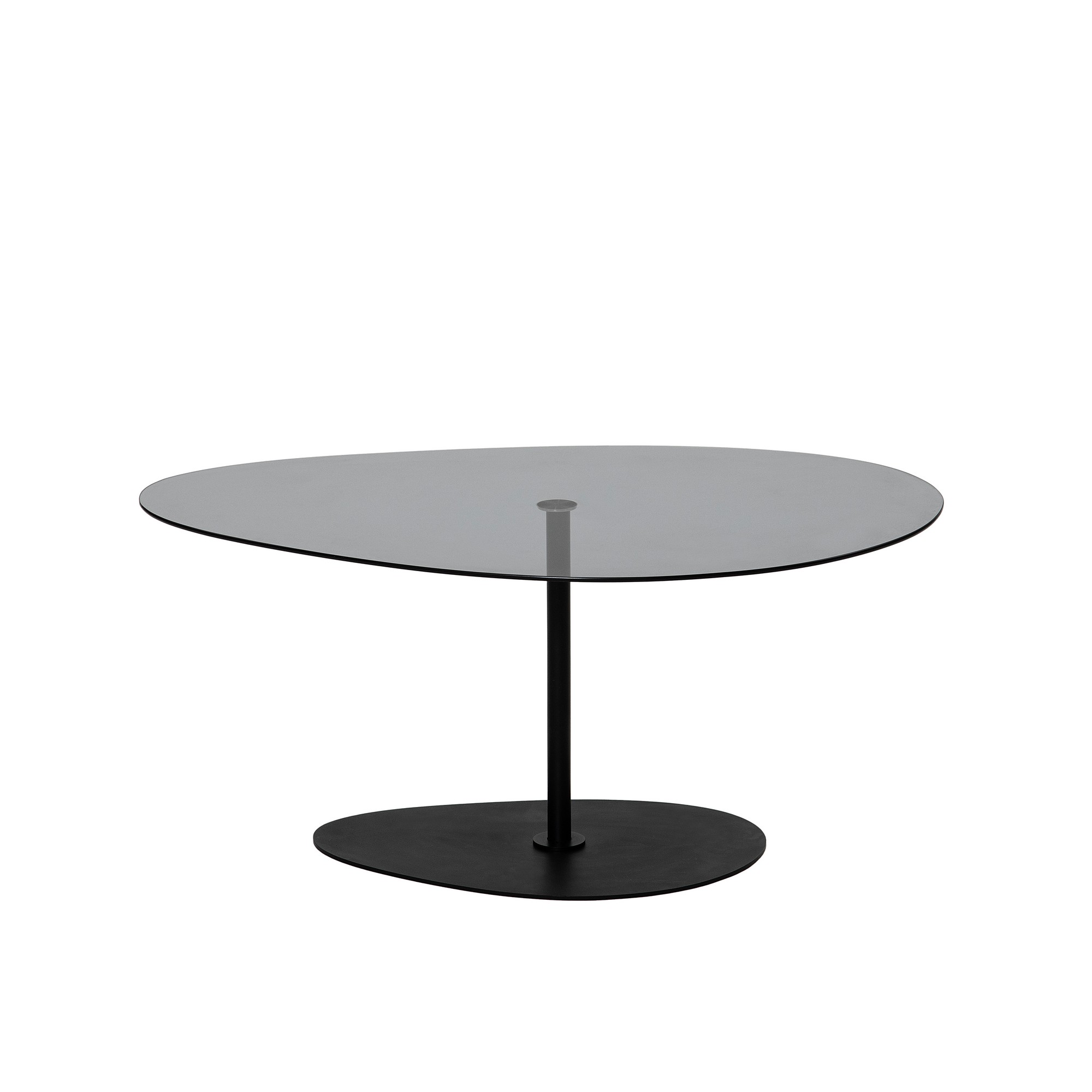 Nordvärk Porto Sofabord  Organisk Mørkegrå Glas Og Sort Metal  90x60