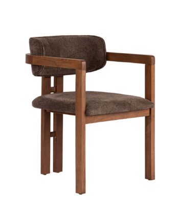 Nordvärk Toscana Spisebordsstol     Armlæn Brun Polyester Stof Og Valnød Træ
