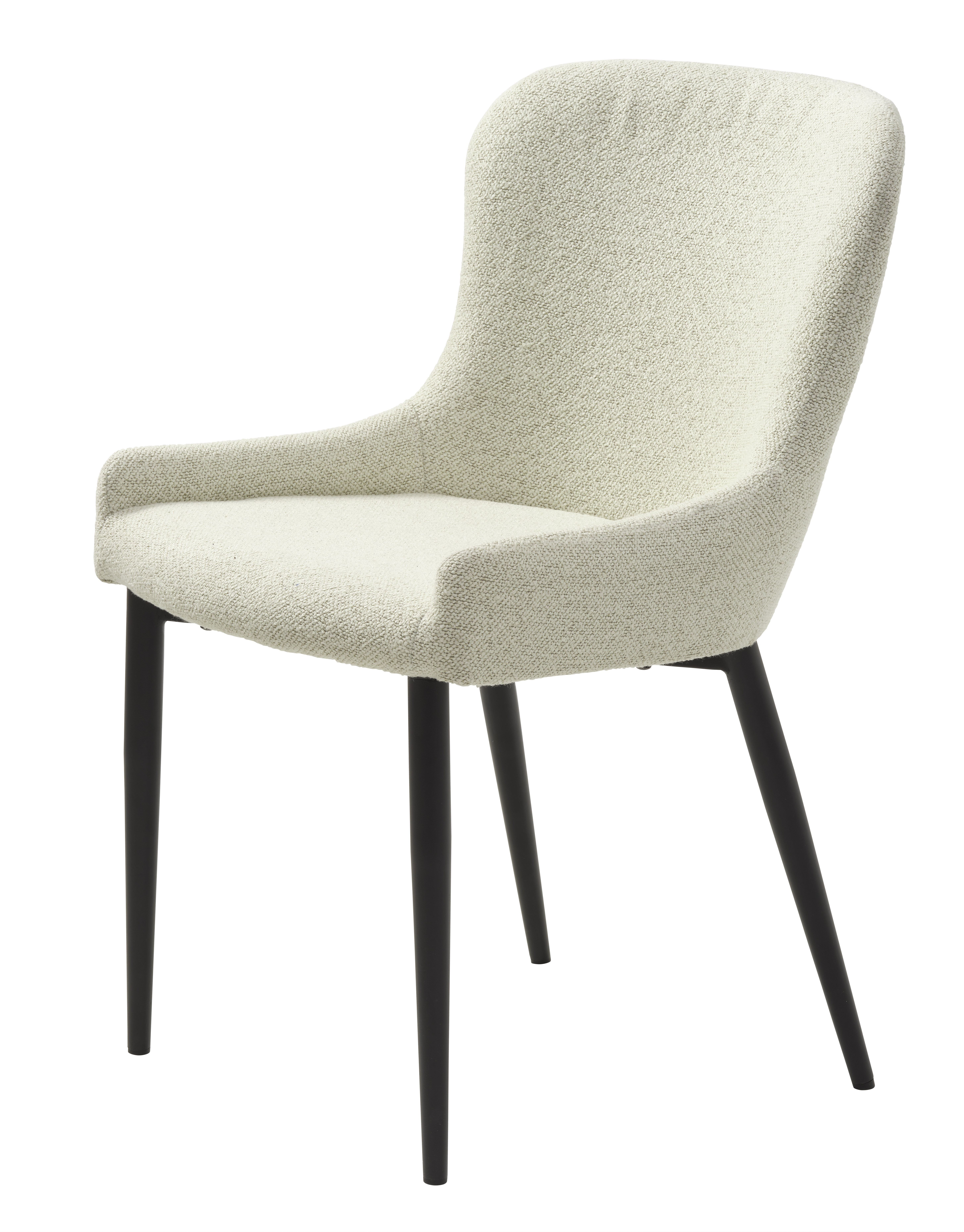 Ontario Spisebordsstol Offwhite Bouclé Og Sort Metal