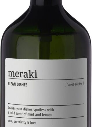 Opvaskemiddel Meraki Forest Garden   Svanemærket Miljøvenligt  Sort Flaske ø7ã H19 Cm  Pebermynte   Lemon Duft