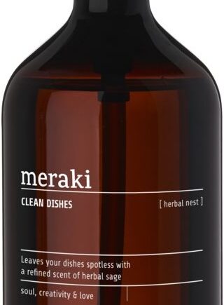 Opvaskemiddel Meraki Herbal Nest Svanemærket Med Pumpedispenser  Salvie   Citrusduft