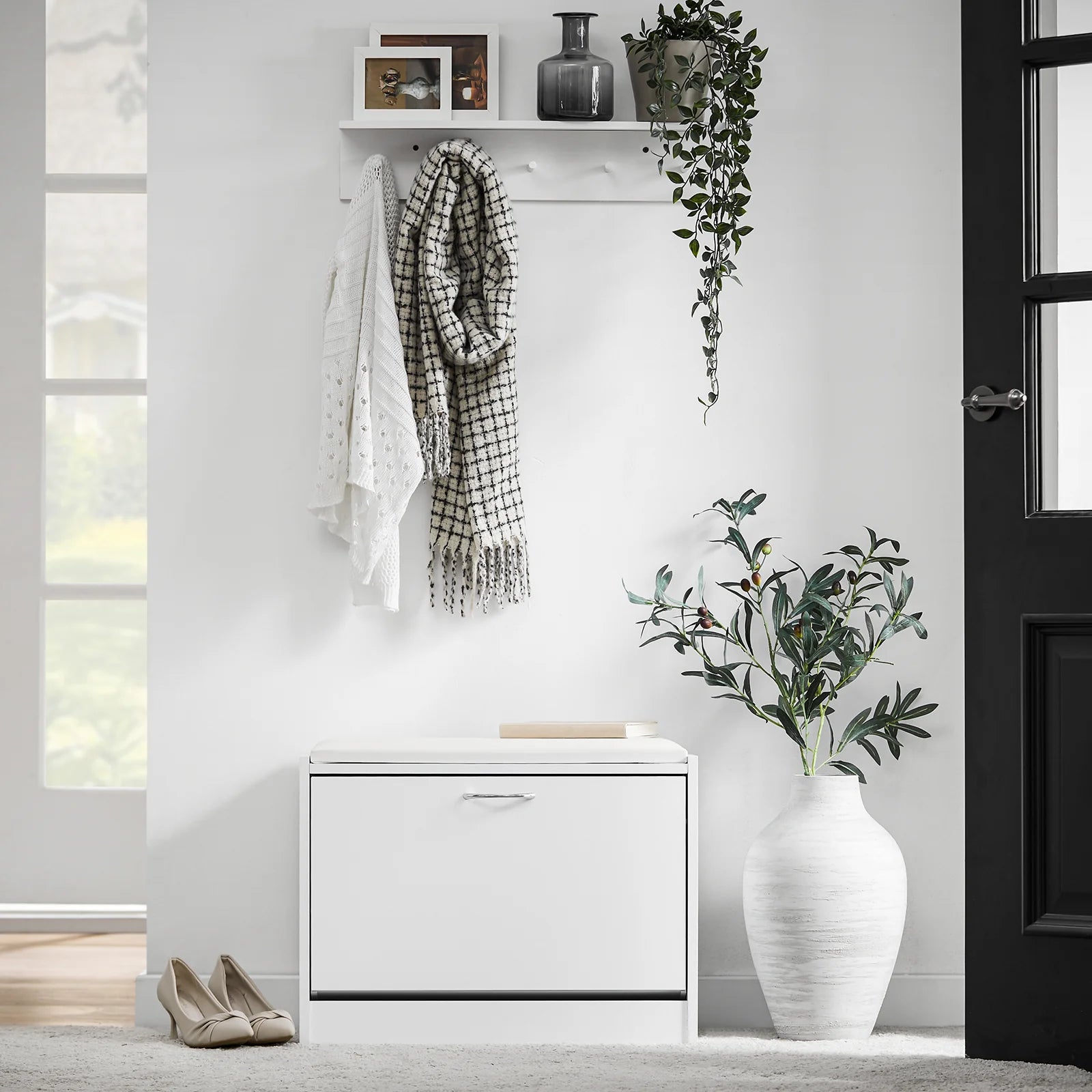 Organisér Din Entré Med Denne Moderne Og Alsidige Skobænk  B60   D30   H48 Cm  Hvid