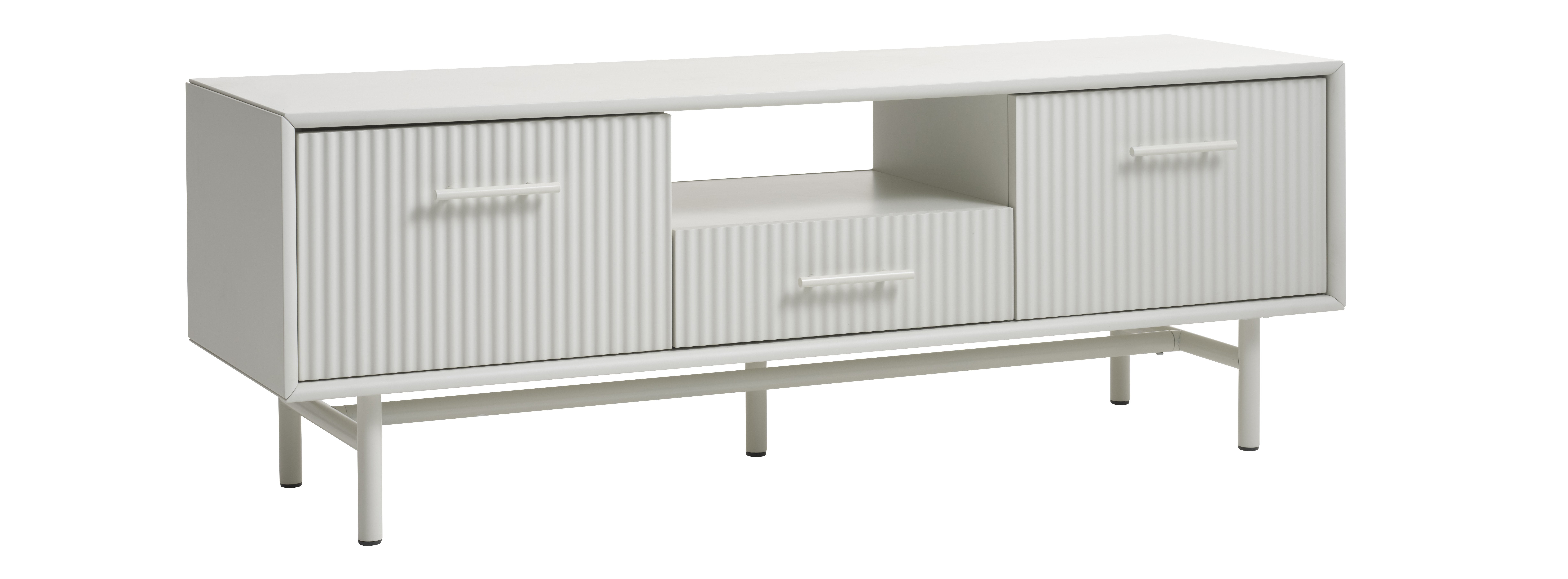Palma Tv-bord       Låger Og   Skuffe Greige Mdf Og Metal  140x45