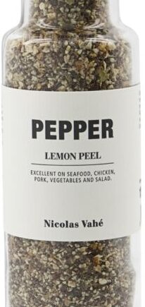 Peberkværn Nicolas Vahé Pepper Lemon Peel   Sort Citronpeber Krydderi  Glas ø5ã 23 Cm