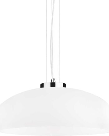 Pendel Lampe Ideal Lux Aria Loftlampe ø49     H26-235 Cm Hvid Krom Glas
