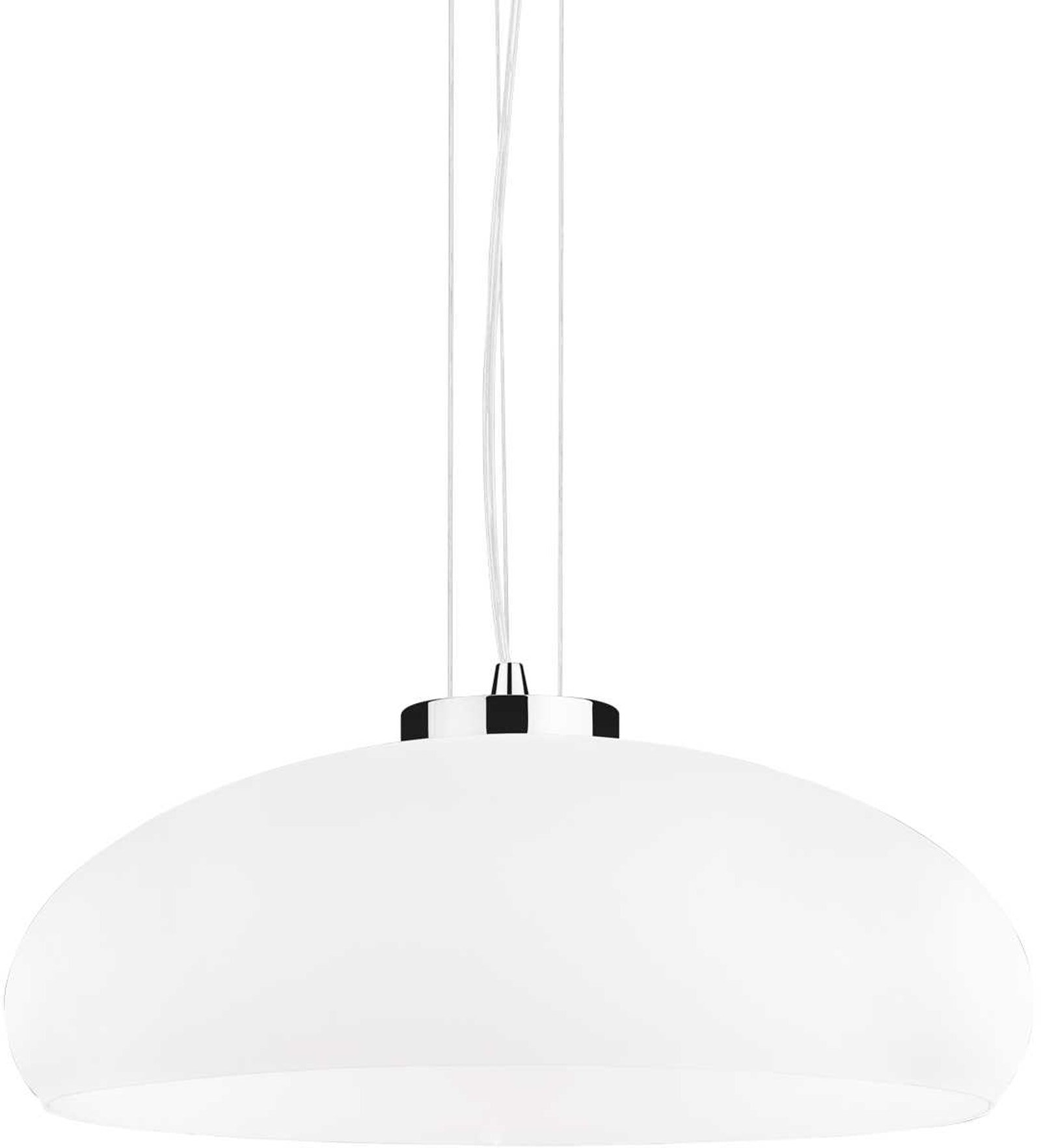 Pendel Lampe Ideal Lux Aria Loftlampe ø49     H26-235 Cm Hvid Krom Glas
