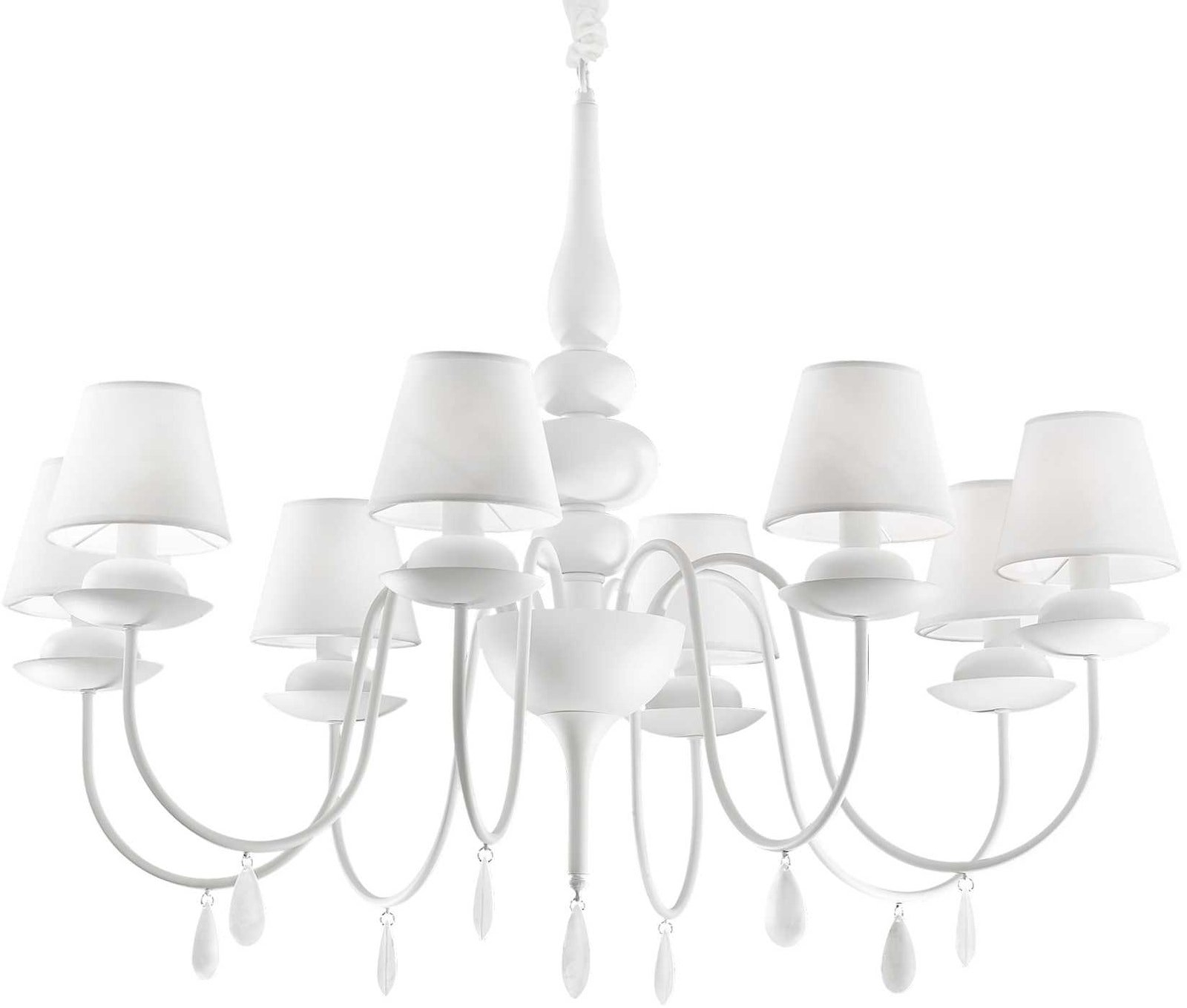Pendel Lampe Ideal Lux Blanche Ophængslampe ø92   H90-180 Cm Hvid