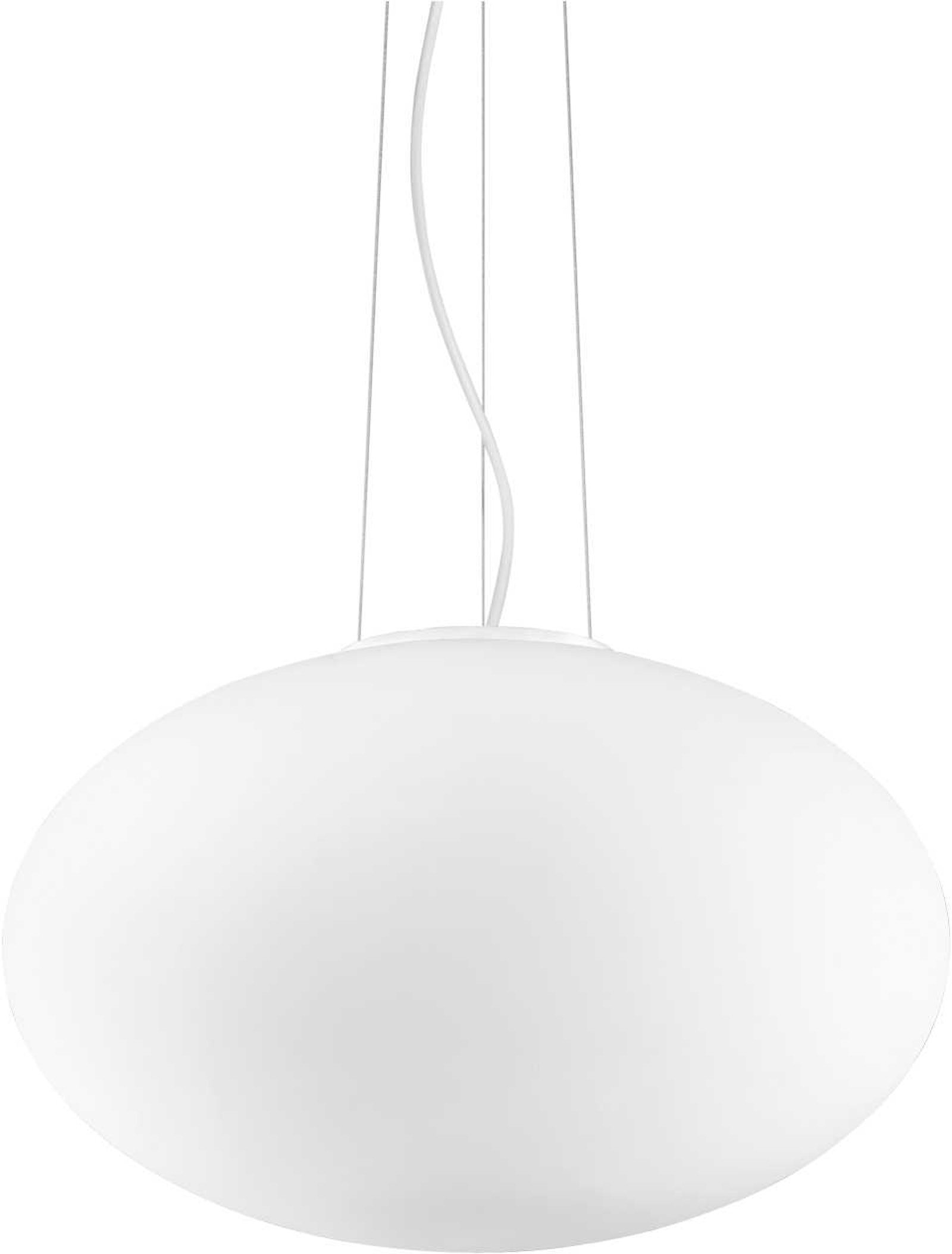 Pendel Lampe Ideal Lux Candy ø40 Cm Justerbar    29-238 Cm Satin Nikkel Hvid Krom