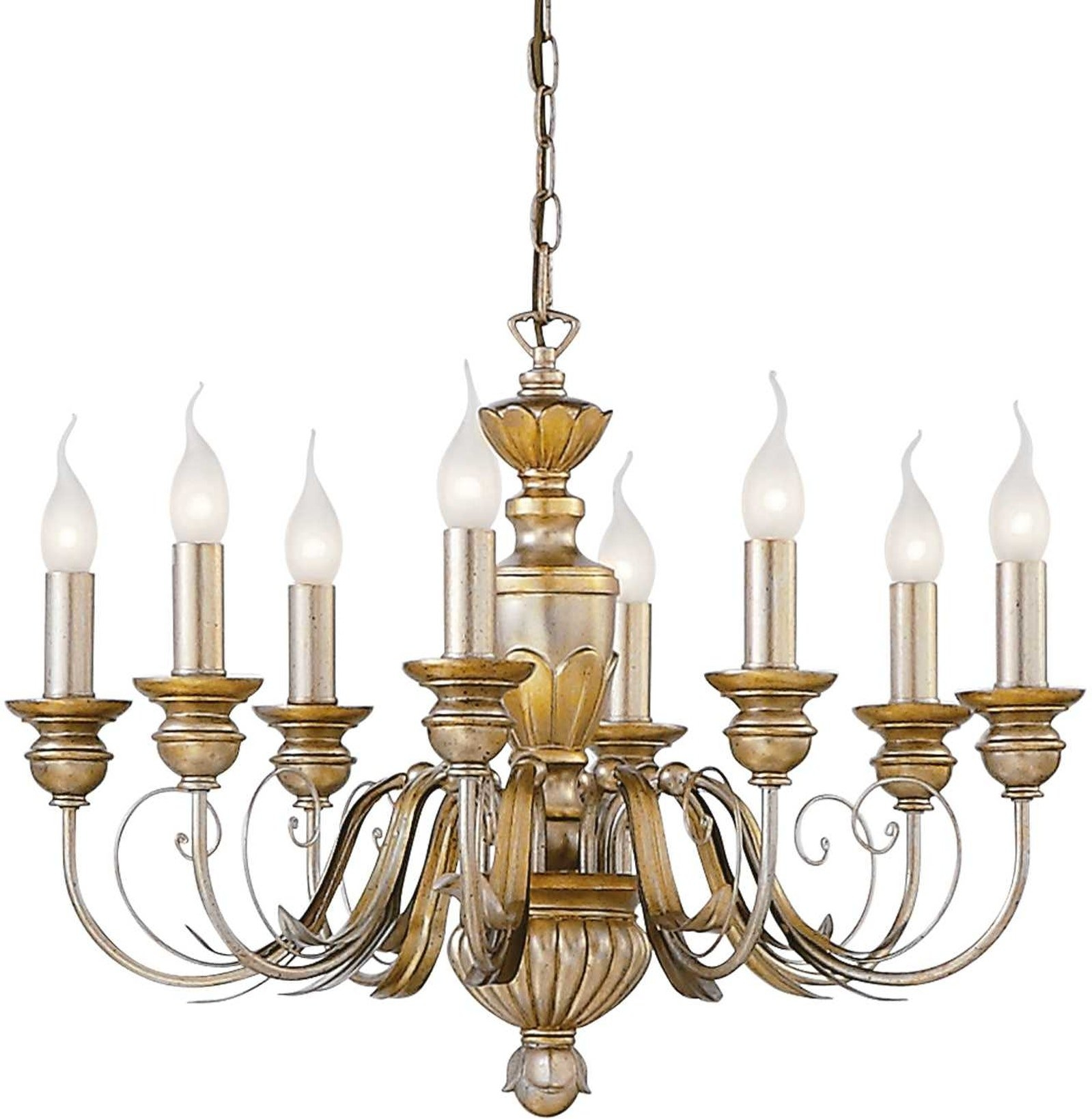Pendel Lampe Ideal Lux Firenze  -armet Bladguld Metal ø64 Cm Justerbar Højde