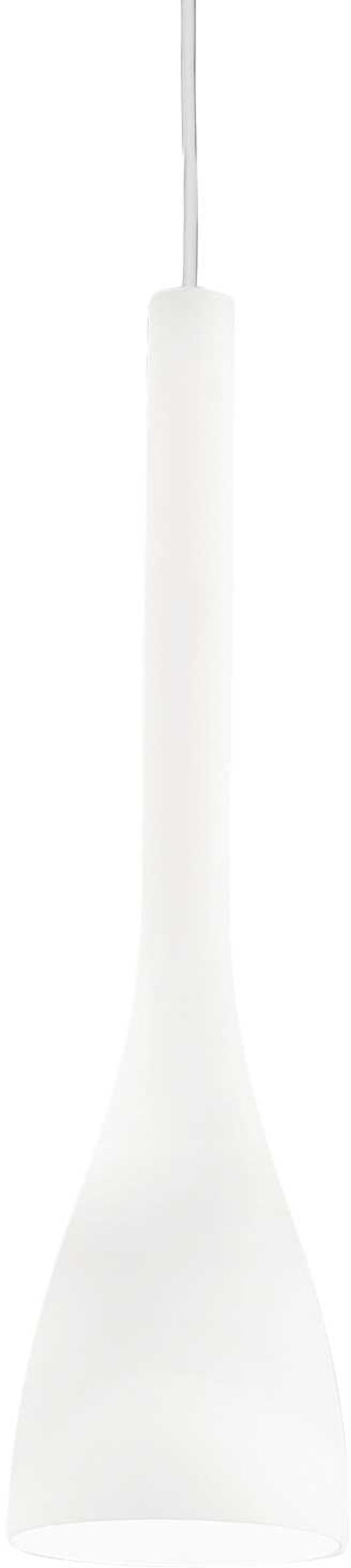 Pendel Lampe Ideal Lux Flut ø105 Mm Justerbar Højde 48-257 Cm Hvidt Glas E14
