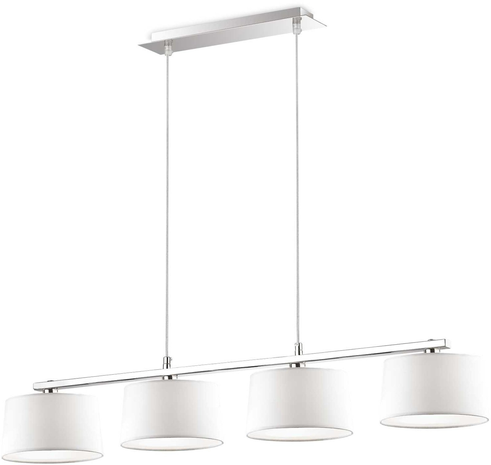 Pendel Lampe Ideal Lux Hilton Hvid Krom ø180 Mm Justerbar Højde 220-1000 Mm