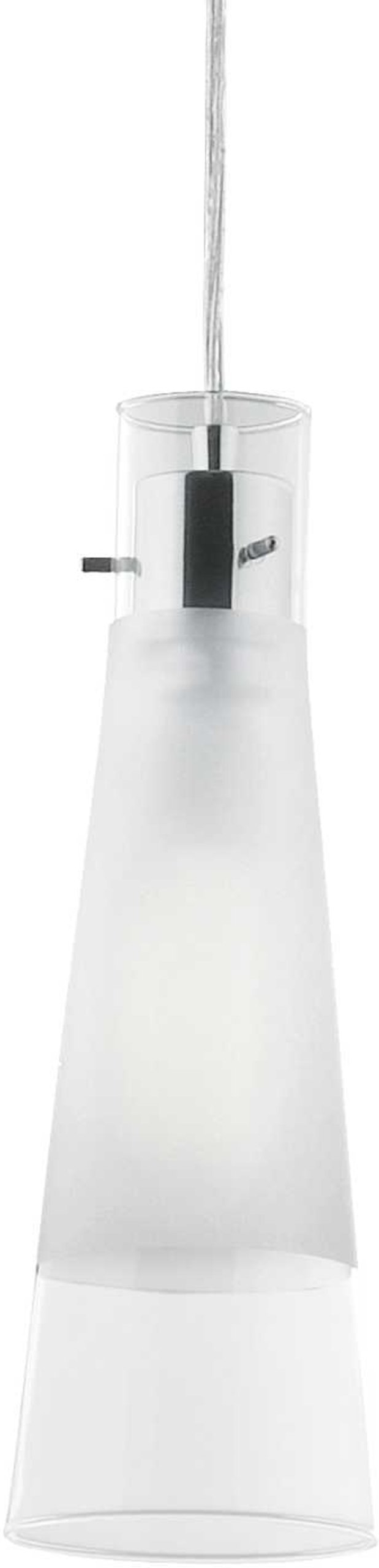 Pendel Lampe Ideal Lux Kuky   Krom Med Frostet Pyrex- Eller Syreætsede Glas ø110 Mm H410-2500 Mm