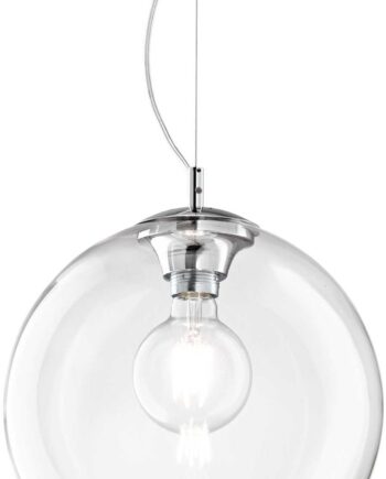 Pendel Lampe Ideal Lux Nemo ø300 Mm Transparent Glas Og Krom