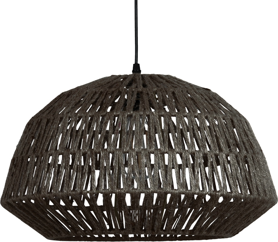 Pendelampe Woood Exclusive Kace  Sort Flettet Jute ø45 Cm   Geometrisk Mønster